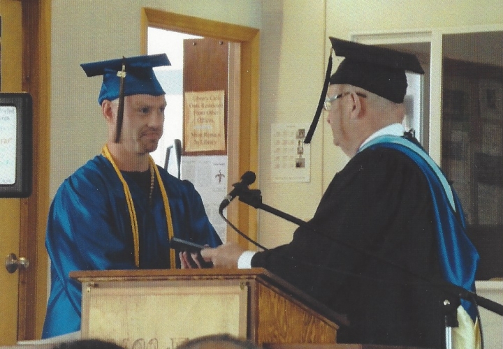Receiving my Bachelor degree
